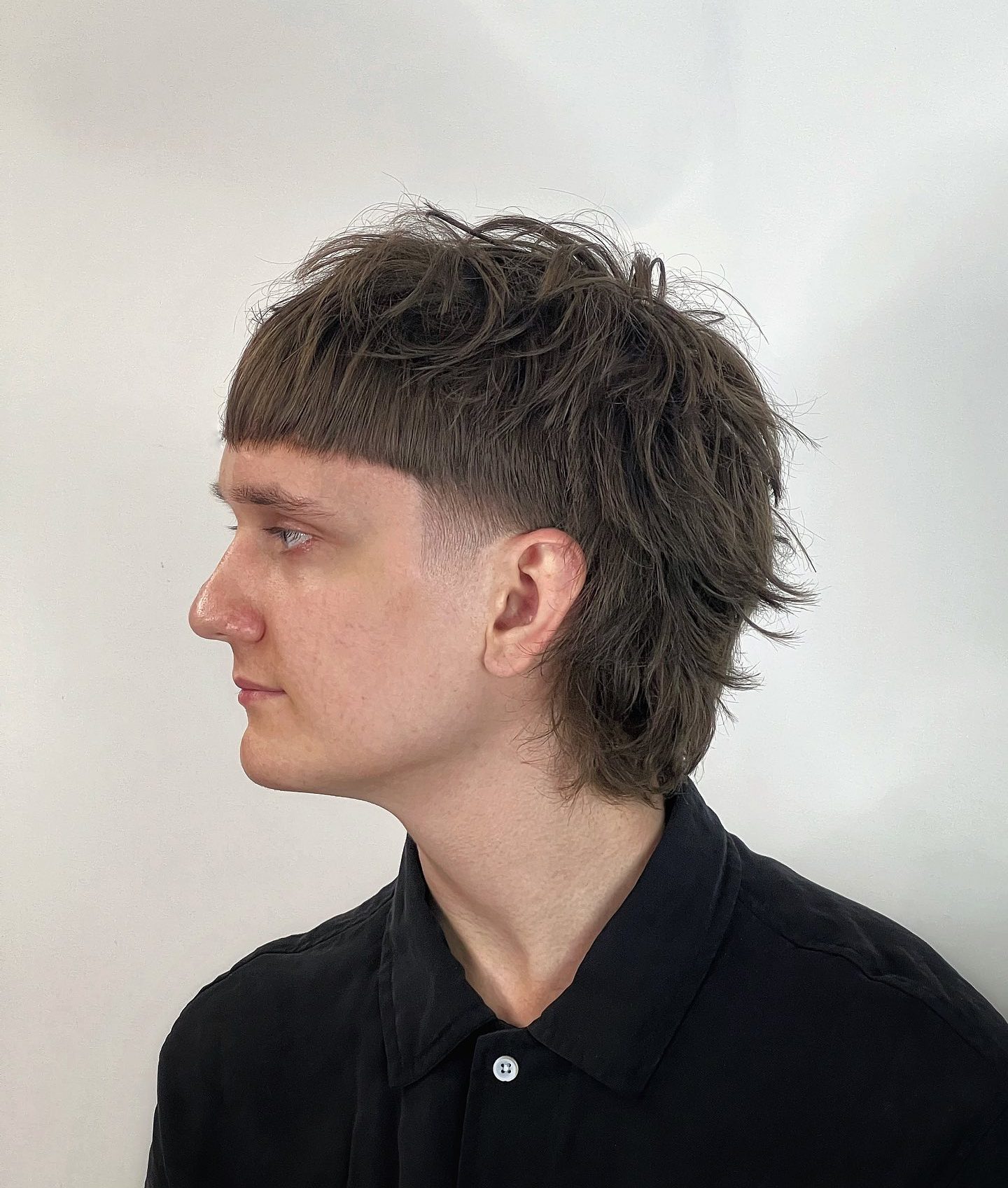 Shaggy Mullet with Straight-Across Bangs